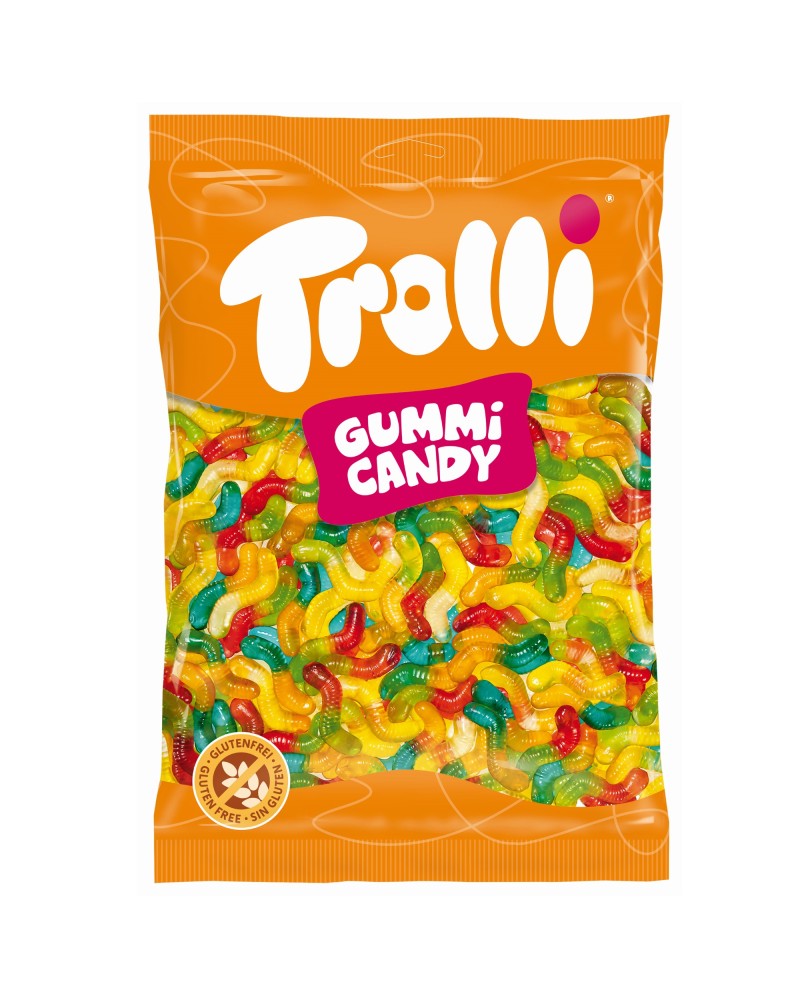 gomitas SIN GLUTEN SIN LACTOSA GUSANO BRILLO DE TROLLI