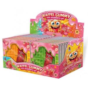 waffle gummy with strawberry gel