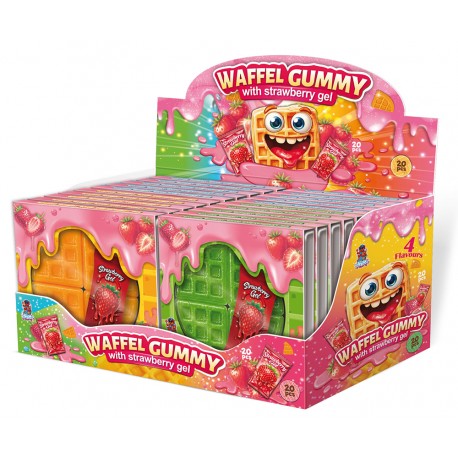 waffle gummy with strawberry gel
